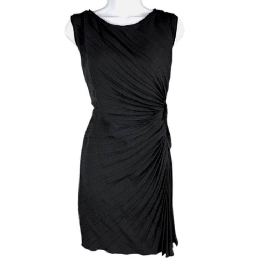 Aquilano Rimondi black pleated sheath dress size 40